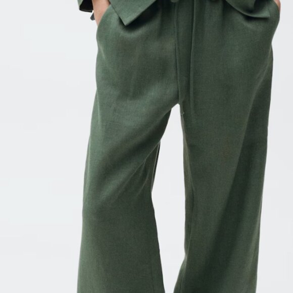 NWT  Straight Linen Blend Pants - Picture 2 of 7